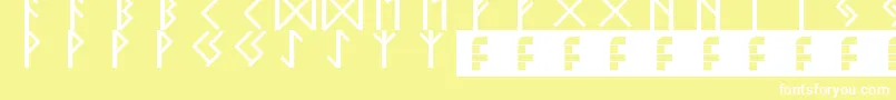 elder futhark Font – White Fonts on Yellow Background