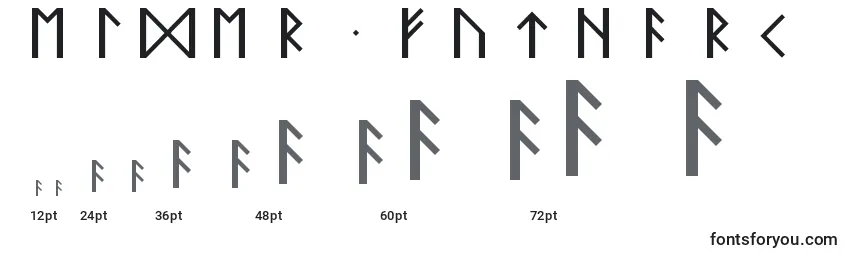 Elder futhark Font Sizes