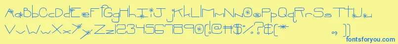 MtfOopsieDaisie Font – Blue Fonts on Yellow Background