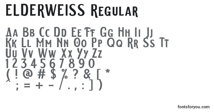 ELDERWEISS Regular-fontti – aakkoset, numerot, erikoismerkit