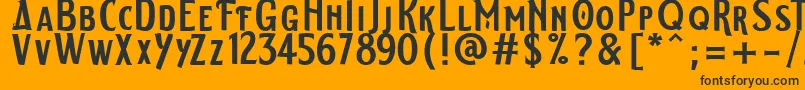 ELDERWEISS Regular-Schriftart – Schwarze Schriften auf orangefarbenem Hintergrund