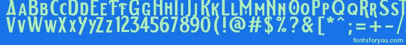 ELDERWEISS Regular-Schriftart – Grüne Schriften auf blauem Hintergrund