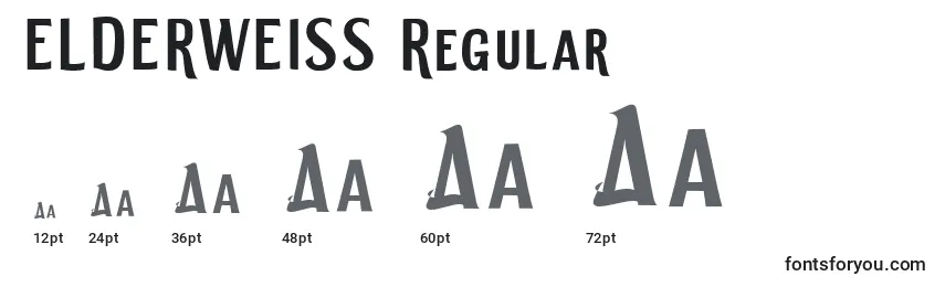 Размеры шрифта ELDERWEISS Regular