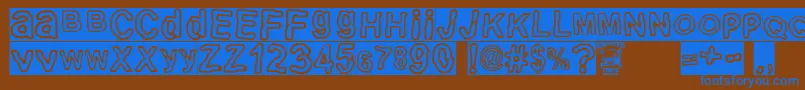 フォントelectric Punk – 茶色の背景に青い文字