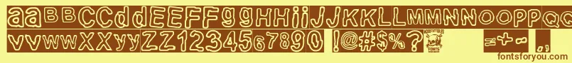 electric Punk Font – Brown Fonts on Yellow Background