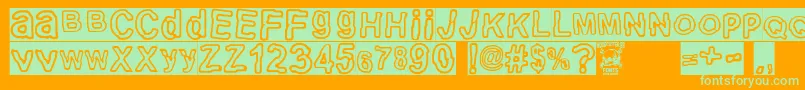 electric Punk Font – Green Fonts on Orange Background