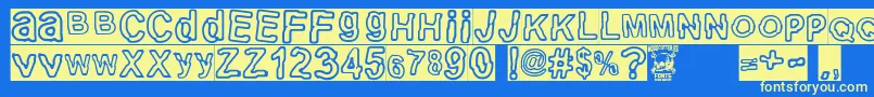 electric Punk Font – Yellow Fonts on Blue Background