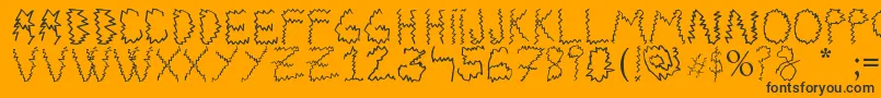Electrica Salsa-Schriftart – Schwarze Schriften auf orangefarbenem Hintergrund