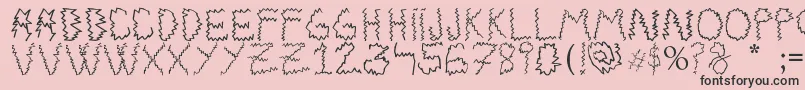 Electrica Salsa-fontti – mustat fontit vaaleanpunaisella taustalla