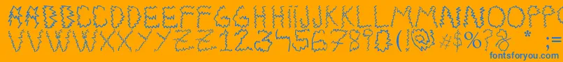 フォントElectrica Salsa – オレンジの背景に青い文字