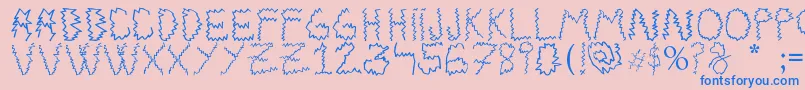 フォントElectrica Salsa – ピンクの背景に青い文字