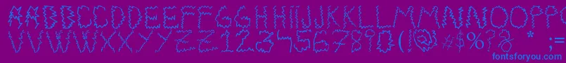 フォントElectrica Salsa – 紫色の背景に青い文字