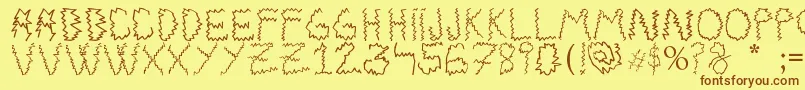 Electrica Salsa-fontti – ruskeat fontit keltaisella taustalla
