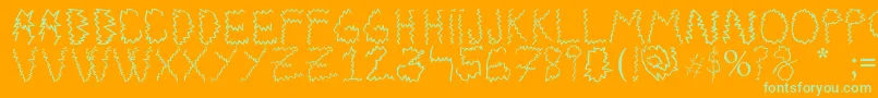 Electrica Salsa-Schriftart – Grüne Schriften auf orangefarbenem Hintergrund