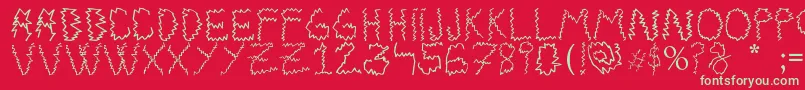 フォントElectrica Salsa – 赤い背景に緑の文字