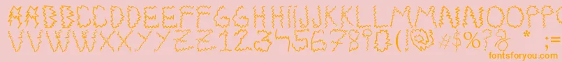 フォントElectrica Salsa – オレンジの文字がピンクの背景にあります。