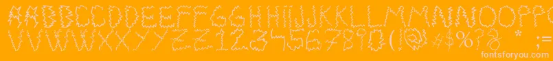 Electrica Salsa-Schriftart – Rosa Schriften auf orangefarbenem Hintergrund