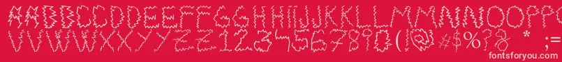 Electrica Salsa-Schriftart – Rosa Schriften auf rotem Hintergrund