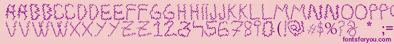 フォントElectrica Salsa – ピンクの背景に紫のフォント