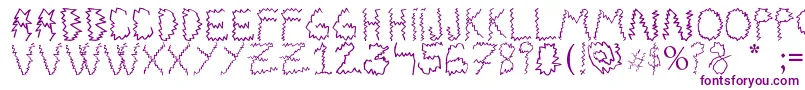 Electrica Salsa-Schriftart – Violette Schriften auf weißem Hintergrund
