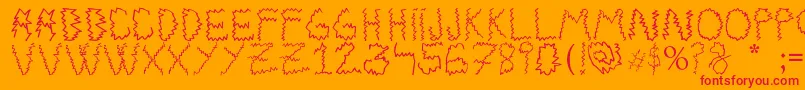 フォントElectrica Salsa – オレンジの背景に赤い文字