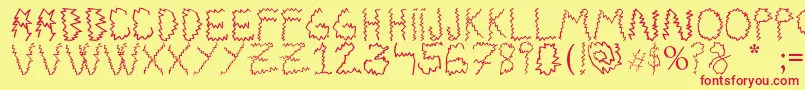 フォントElectrica Salsa – 赤い文字の黄色い背景