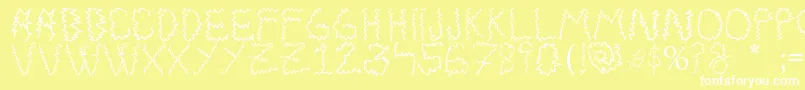 Electrica Salsa-fontti – valkoiset fontit keltaisella taustalla