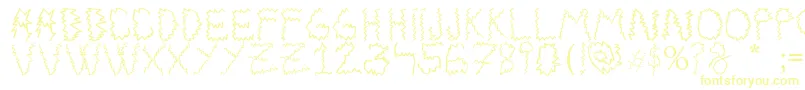 Electrica Salsa-Schriftart – Gelbe Schriften auf weißem Hintergrund