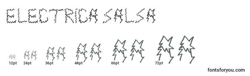 Размеры шрифта Electrica Salsa