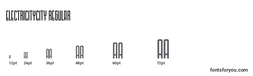 ElectricityCity Regular Font Sizes