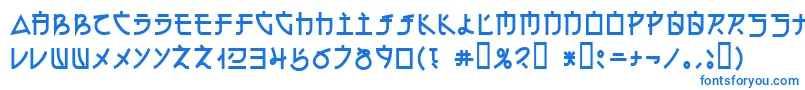 フォントelectroharmonix – 白い背景に青い文字