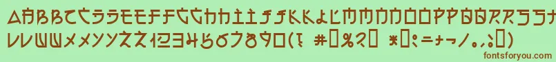 フォントelectroharmonix – 緑の背景に茶色のフォント