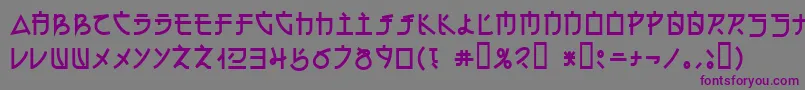 フォントelectroharmonix – 紫色のフォント、灰色の背景
