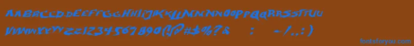 electrox Font – Blue Fonts on Brown Background