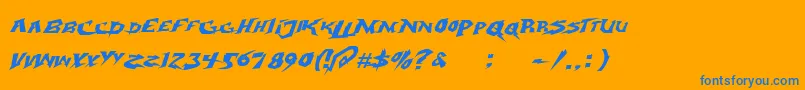 electroxフォントについての詳細 フォントelectrox – オレンジの背景に青い文字