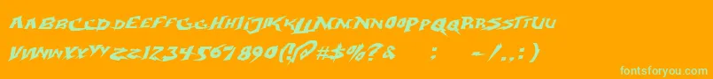 electrox Font – Green Fonts on Orange Background