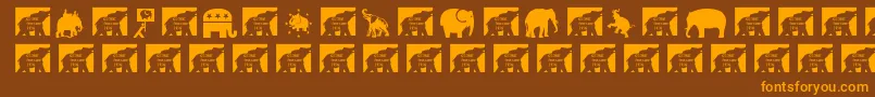 Lisätietoja Elefont-fontista Elefont-fontti – oranssit fontit ruskealla taustalla