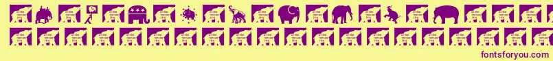 フォントElefont – 紫色のフォント、黄色の背景