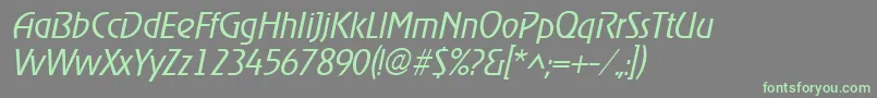 Fonte RevellightItalic – fontes verdes em um fundo cinza