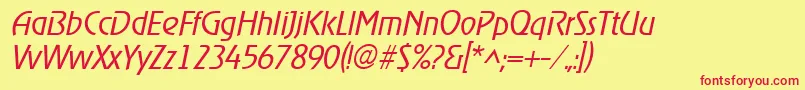 RevellightItalic Font – Red Fonts on Yellow Background
