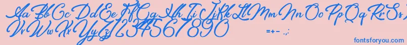 Elegancia Romantica Font – Blue Fonts on Pink Background