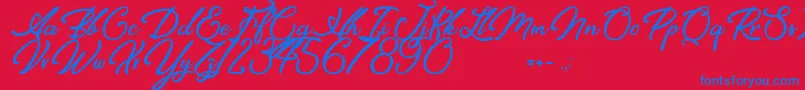 Elegancia Romantica Font – Blue Fonts on Red Background