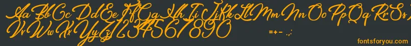 Elegancia Romantica Font – Orange Fonts on Black Background