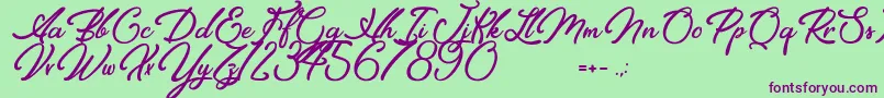 Police Elegancia Romantica – polices violettes sur fond vert
