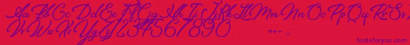 Elegancia Romantica Font – Purple Fonts on Red Background