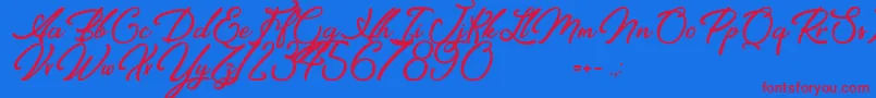 Elegancia Romantica-Schriftart – Rote Schriften auf blauem Hintergrund