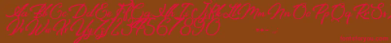 Elegancia Romantica Font – Red Fonts on Brown Background