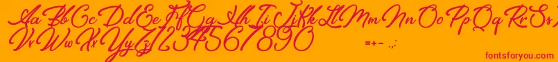 Elegancia Romantica Font – Red Fonts on Orange Background