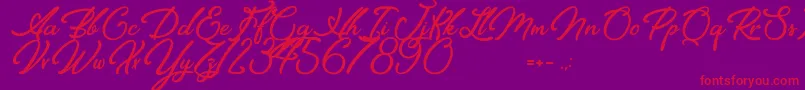 Elegancia Romantica Font – Red Fonts on Purple Background
