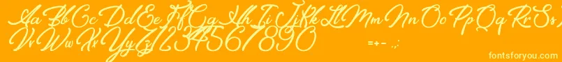Elegancia Romantica Font – Yellow Fonts on Orange Background